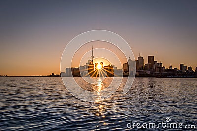 The Toronto skyline at sunset Stock Photo