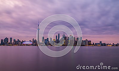Toronto Sunset with a Purple Sky Stock Photo