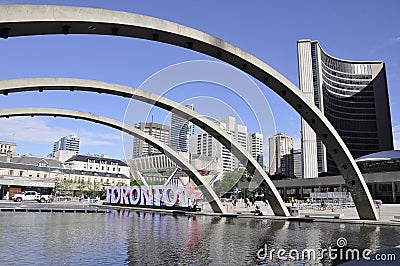 Toronto, 24th June: Nathan Phillips Square of Toronto from Ontario Province in Canada Editorial Stock Photo