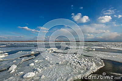 Torontos Cherry Beach during winter Stock Photo