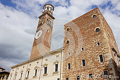Torre dei Lamberti in Verona Stock Photo