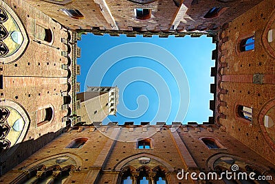 Torre del mangia siena is a tower in Siena, Italy Stock Photo