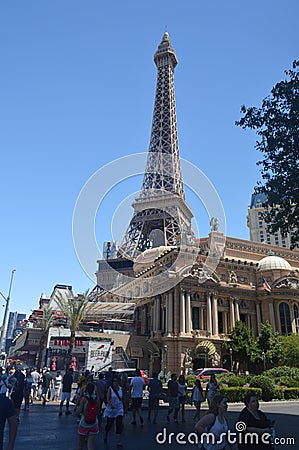 Torre eiffel Paris Hotel On The Las Vegas Strip. Travel Vacation Editorial Stock Photo