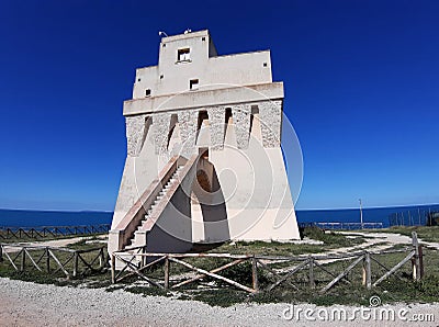 Torre Mileto - Torre costiera cinquecentesca Editorial Stock Photo