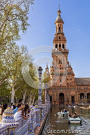 Torre Norte North Tower, Plaza de Espana. Seville, Andalusia, Spain Editorial Stock Photo