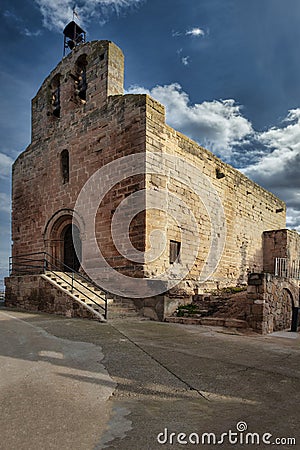 Torrebeses Church. The quiet town of Torrebesses Stock Photo