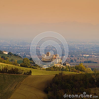 Torrechiara castle Stock Photo