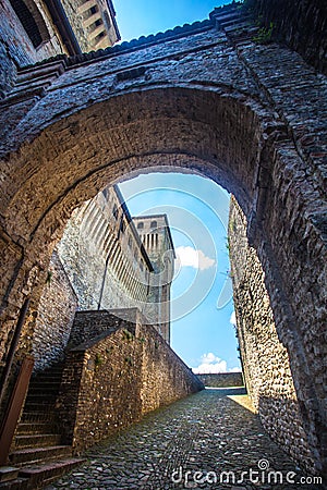 Torrechiara Castle in the Province of Parma, Emilia Romagna Italy Stock Photo