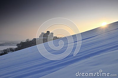 Torrechiara Castle on winter #2 Stock Photo