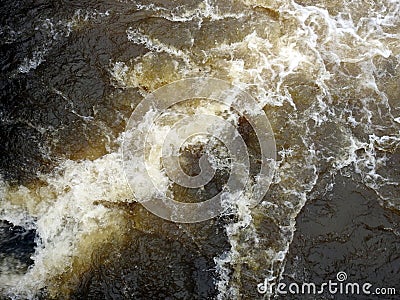 Torrential water in river, Lithuania Stock Photo