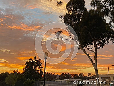 Torrid Sunset in San Diego Stock Photo