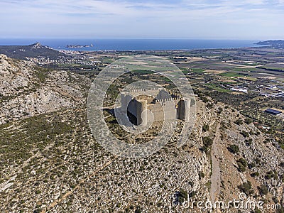 Torroella de Montgri, Spain, march 17, 2024. Castell del Montgri de Girona Editorial Stock Photo