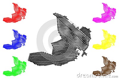 Torshavn City Faroe or Faeroe Islands, island map vector illustration, scribble sketch City of Torshavn map Vector Illustration