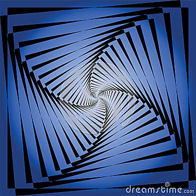 Torsion movement illusion. Abstract blue background. Vector Illustration