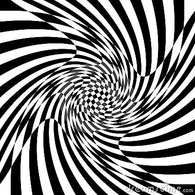 Torsion, rotary deform.gyration, revolve element.tweak converging checker, chequered pattern / background. centrifuge, spin Vector Illustration