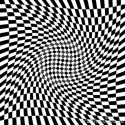 Torsion, rotary deform.gyration, revolve element.tweak converging checker, chequered pattern / background. centrifuge, spin Vector Illustration