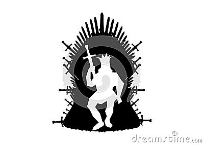 Iron throne icon. Vector illustration isolated or white background Vector Illustration