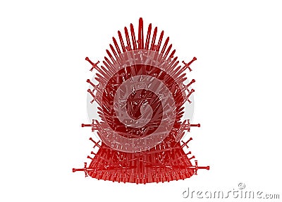 Iron throne icon. Red Vector illustration isolated on white background Vector Illustration