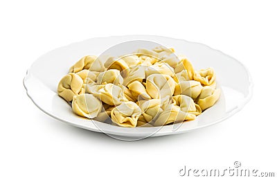 Tortellini pasta on plate. Italian stuffed pasta Stock Photo