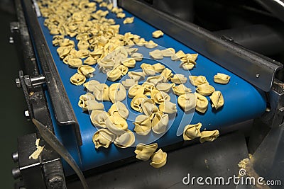 Tortellini Pasta production line Stock Photo