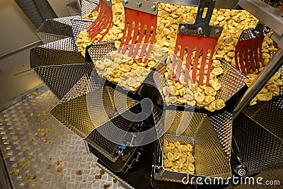 Tortellini Pasta production line Stock Photo