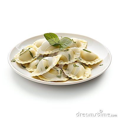 tortellini, a stuffed pasta delicacy from Italian cuisine, isolated on a clean white background. Stock Photo