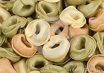 Tortellini tricolore pasta Stock Photo