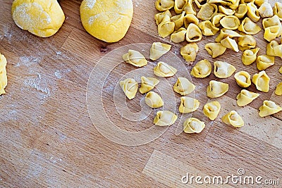 Tortellini, typical food of Bologna, Italy, during the Christmas holidays Stock Photo