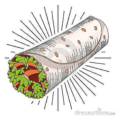 Tortilla wrap - illustration/ clipart Cartoon Illustration