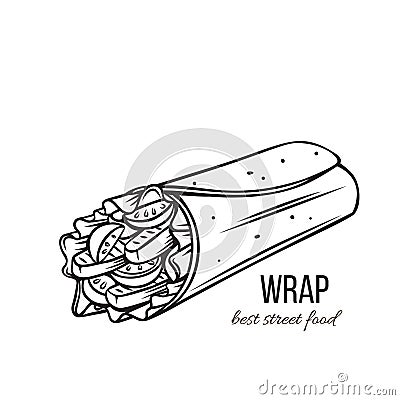 Tortilla wraps outline Vector Illustration