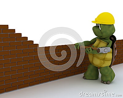 Tortoise building contractor Stock Photo