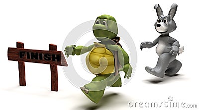 Tortoise and Hare race metaphor Stock Photo