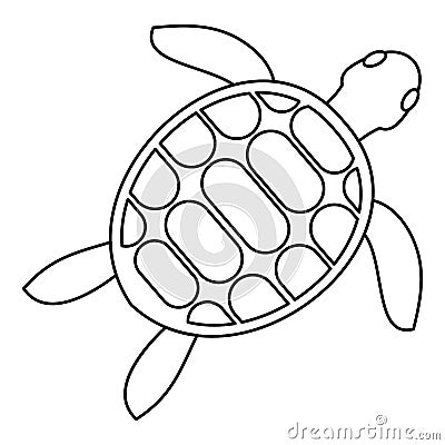 Tortoise icon, outline style Vector Illustration