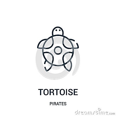 tortoise icon vector from pirates collection. Thin line tortoise outline icon vector illustration. Linear symbol for use on web Vector Illustration