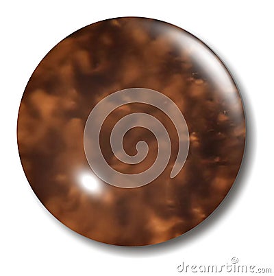 Tortoise Shell Button Orb Cartoon Illustration