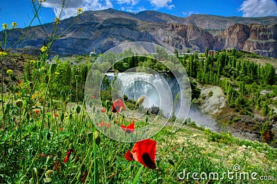 Tortum Waterfall, Erzurum, Turkey Stock Photo