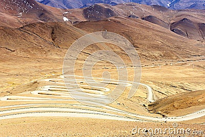 Tortuous mountain road Stock Photo