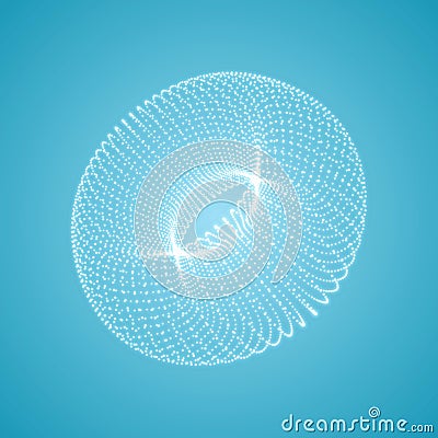 The Torus Consisting of Points. Connection Structure. 3D Grid Design Vector Illustration