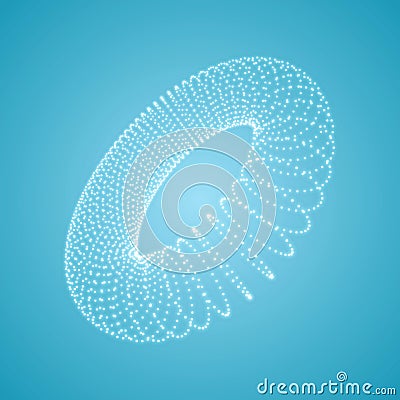 The Torus Consisting of Points. Connection Structure. 3D Grid Design. Technology Style. Molecular Lattice. Vector Illustration Vector Illustration