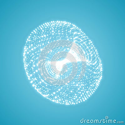 The Torus Consisting of Points. Connection Structure. 3D Grid Design. Technology Style. Molecular Lattice. Vector Illustration Vector Illustration