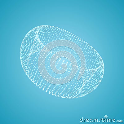 The Torus Consisting of Points. Connection Structure. 3D Grid Design. Technology Style. Vector Illustration