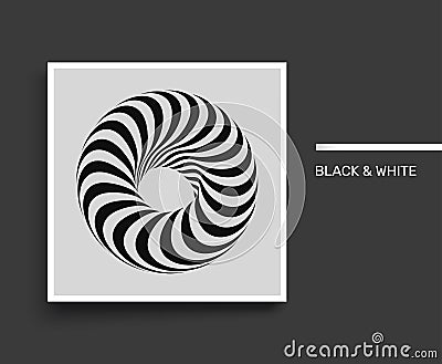 Torus. Infinity sign. Black and white. Textbook, booklet or notebook mockup Vector Illustration