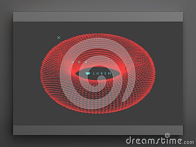 Torus. Object with dots. Molecular grid. Technology style with particle. Vector illustration. Futuristic connection structure for Vector Illustration