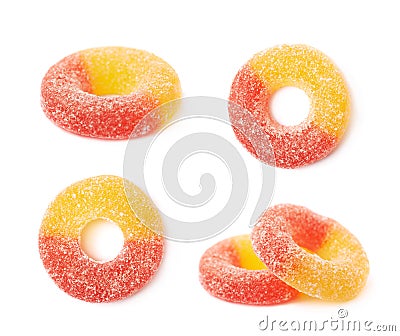 Torus shaped gelatin candy isolated Stock Photo