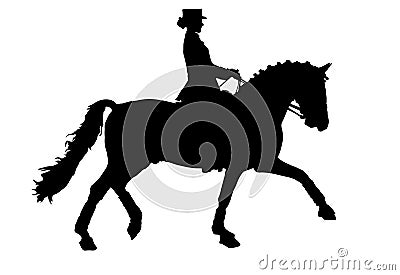 Dressage horse silhouette ~ Stock Photo