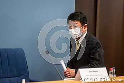 Toshimitsu Motegi, at photo, Japanese Foreign Minister Editorial Stock Photo