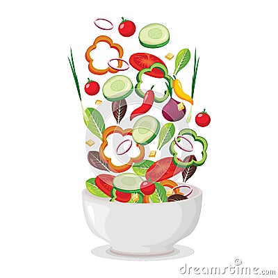 Tossed salad. Vector illustration decorative design Vector Illustration