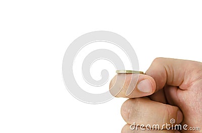 Tossing Euro coin Stock Photo