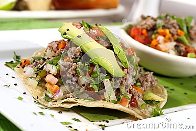 Tostadas de ceviche Stock Photo