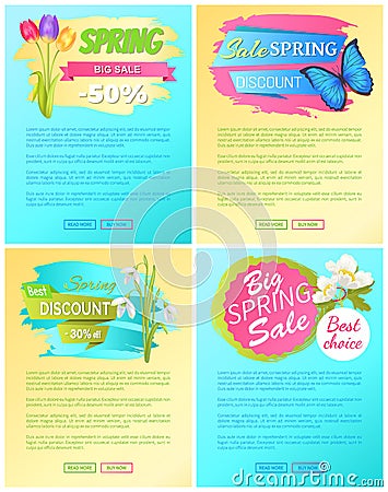 Total Discounts Off Advertisement Stickers Sale Vector Illustration